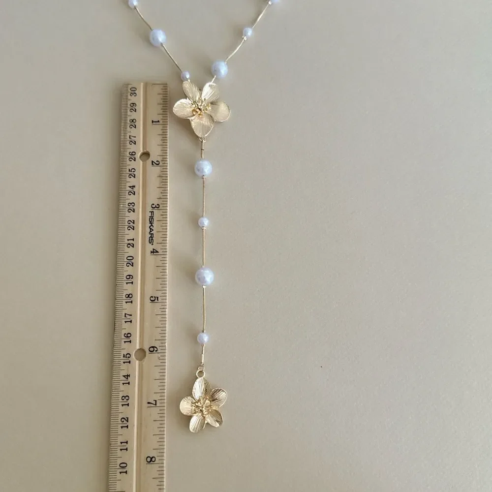 Flower pearl necklace S783